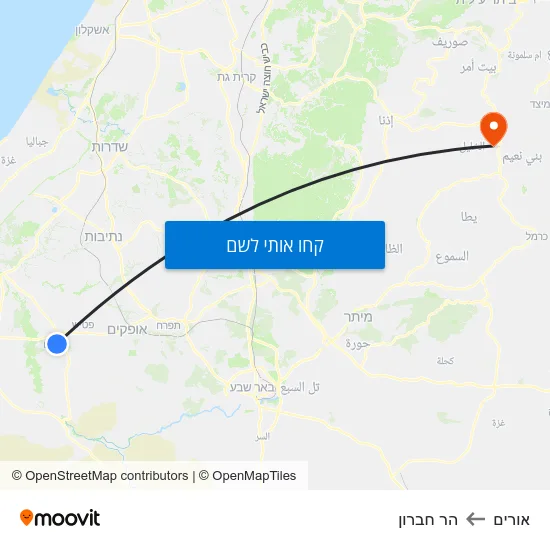מפת אורים להר חברון