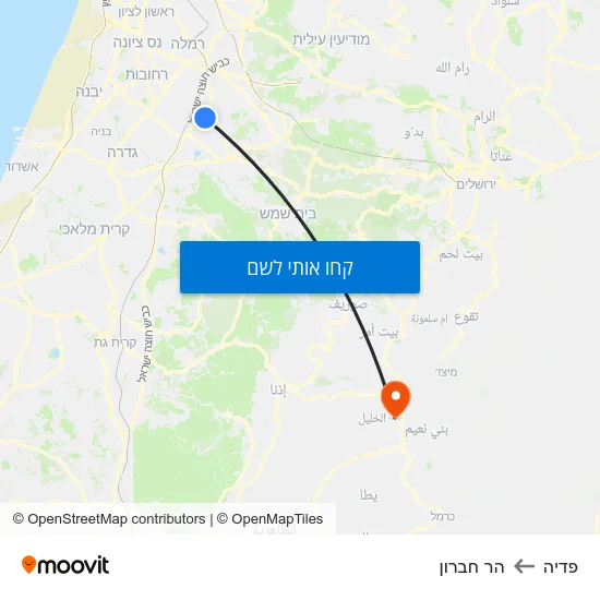 מפת פדיה להר חברון