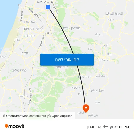 מפת בארות יצחק להר חברון