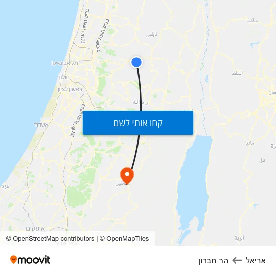 מפת אריאל להר חברון