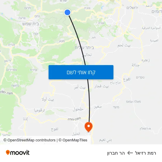 מפת רמת רזיאל להר חברון