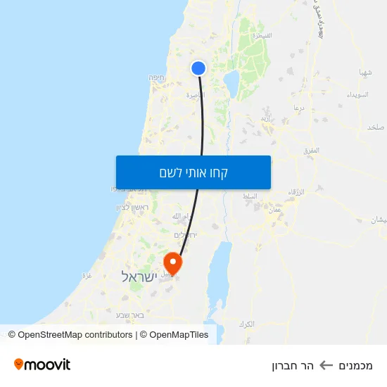 מפת מכמנים להר חברון
