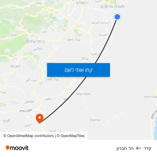 מפת קדר להר חברון