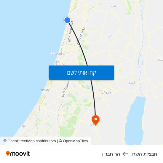 מפת חבצלת השרון להר חברון