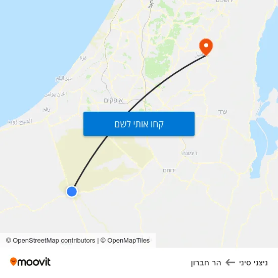 מפת ניצני סיני להר חברון