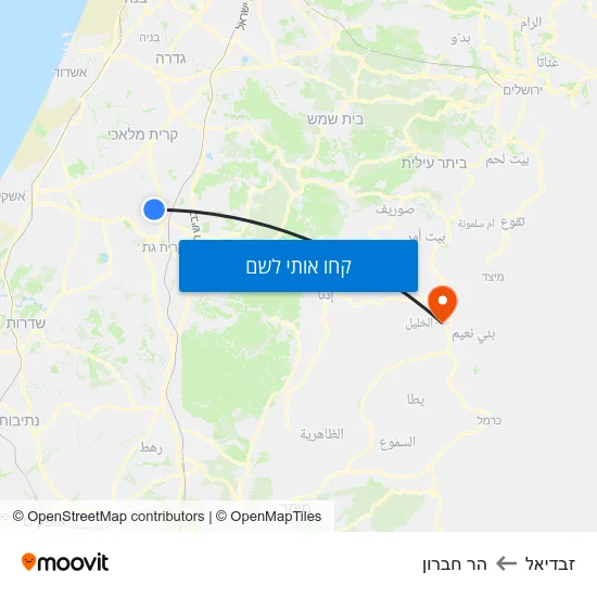 מפת זבדיאל להר חברון