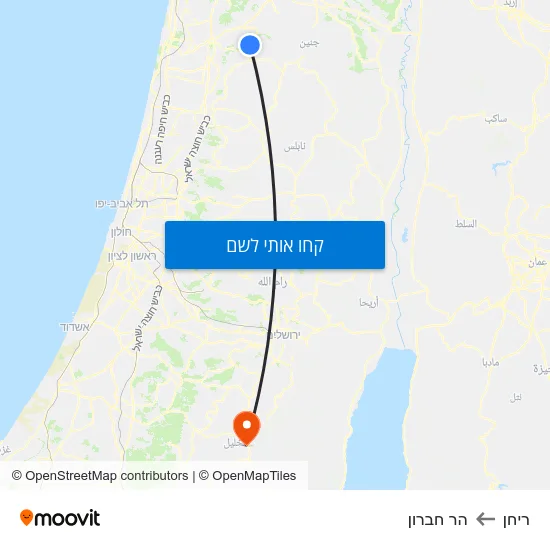 מפת ריחן להר חברון