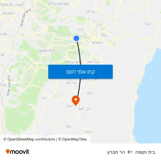 מפת בית נקופה להר חברון