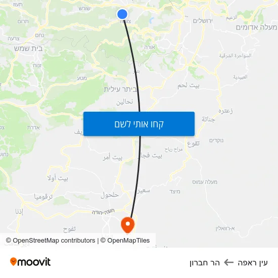 מפת עין ראפה להר חברון
