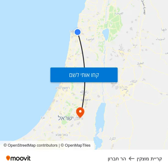 מפת קריית מוצקין להר חברון