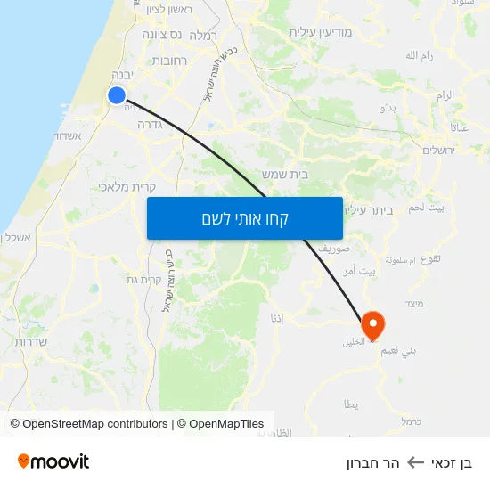 מפת בן זכאי להר חברון