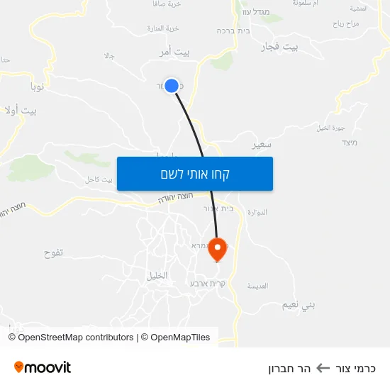 מפת כרמי צור להר חברון
