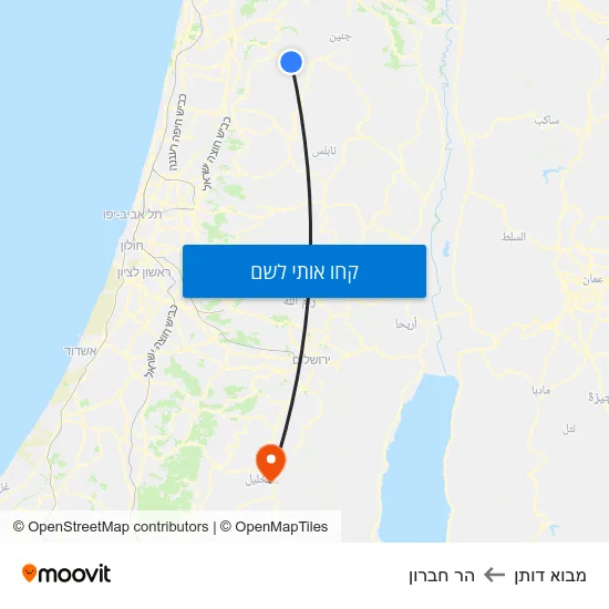 מפת מבוא דותן להר חברון