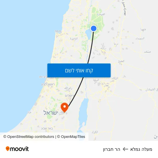 מפת מעלה גמלא להר חברון