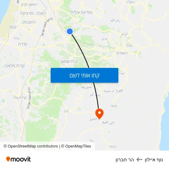 מפת נוף איילון להר חברון