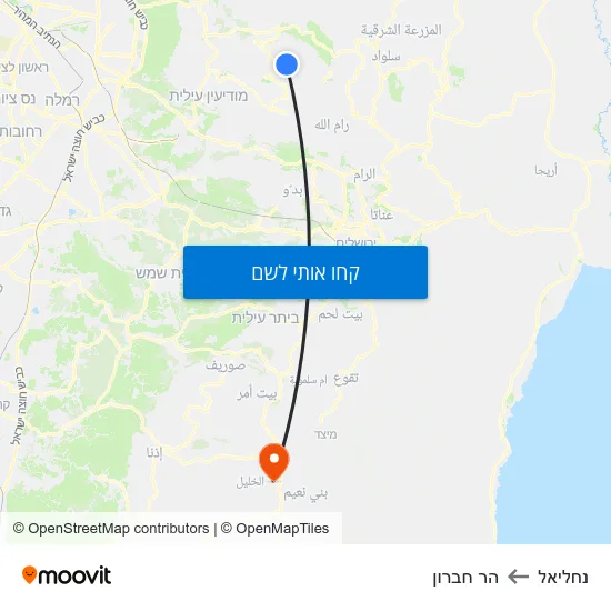 מפת נחליאל להר חברון