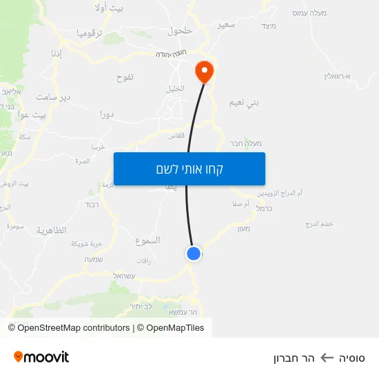 מפת סוסיה להר חברון