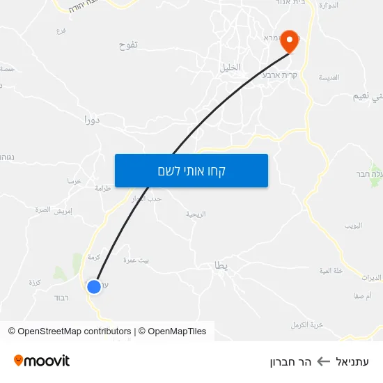 מפת עתניאל להר חברון