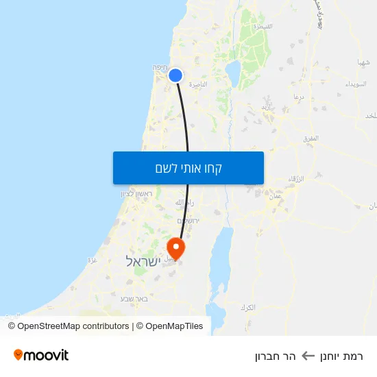 מפת רמת יוחנן להר חברון