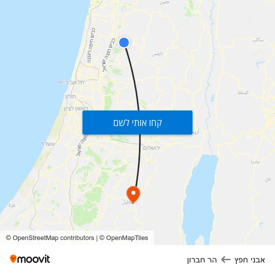 מפת אבני חפץ להר חברון