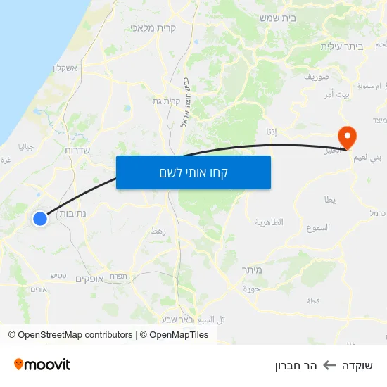 מפת שוקדה להר חברון
