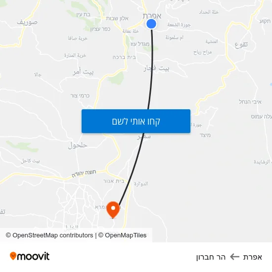 מפת אפרת להר חברון