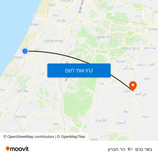 מפת באר גנים להר חברון