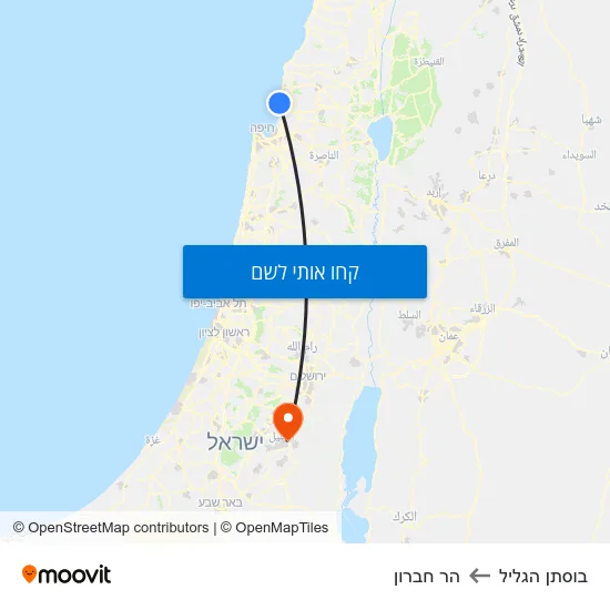 מפת בוסתן הגליל להר חברון