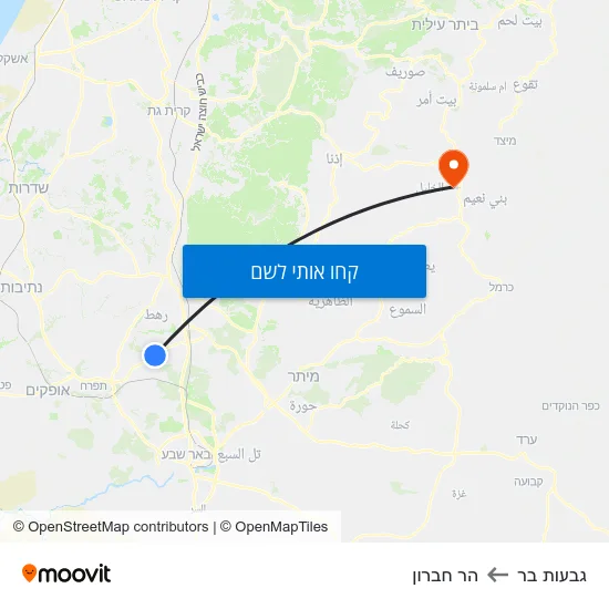 מפת גבעות בר להר חברון