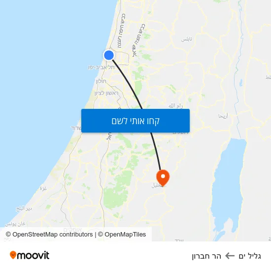 מפת גליל ים להר חברון