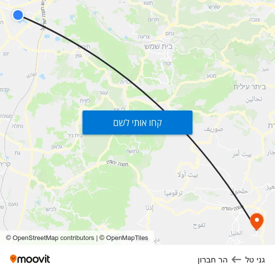 מפת גני טל להר חברון