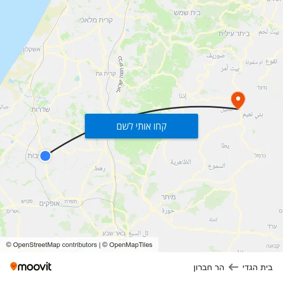 מפת בית הגדי להר חברון
