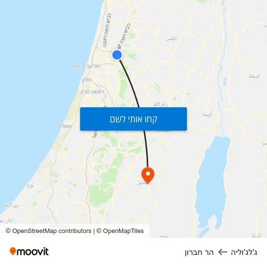 מפת ג'לג'וליה להר חברון