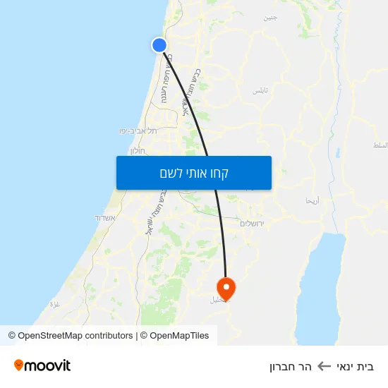מפת בית ינאי להר חברון