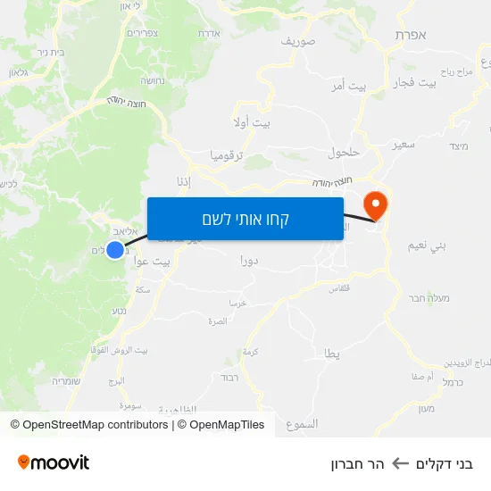 מפת בני דקלים להר חברון