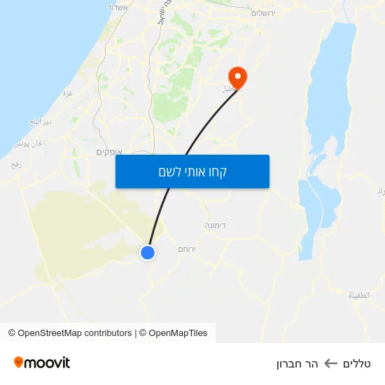 מפת טללים להר חברון