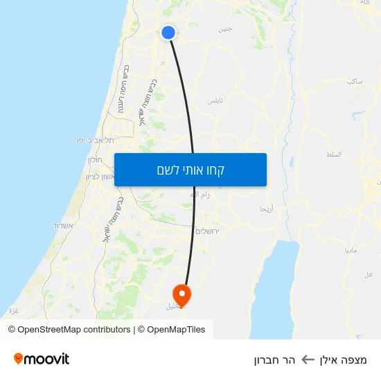 מפת מצפה אילן להר חברון