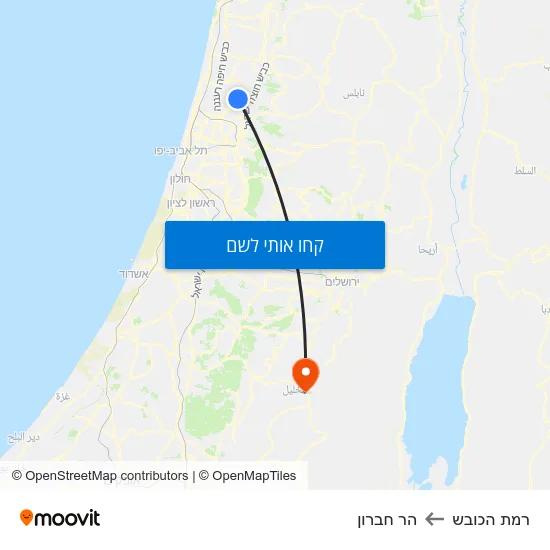 מפת רמת הכובש להר חברון