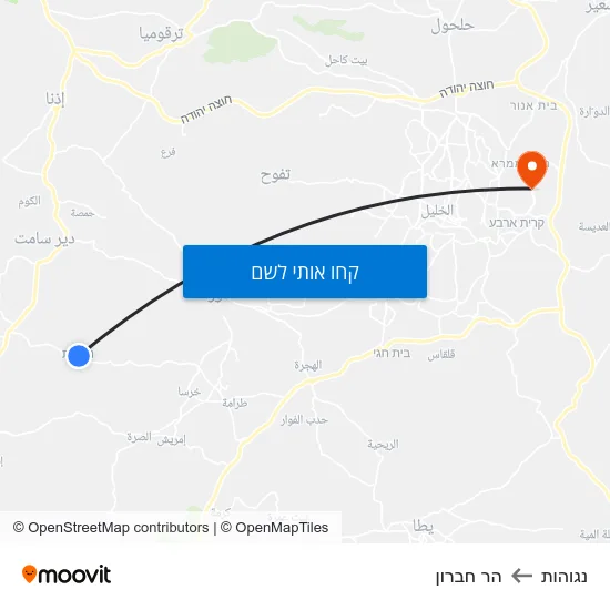 מפת נגוהות להר חברון