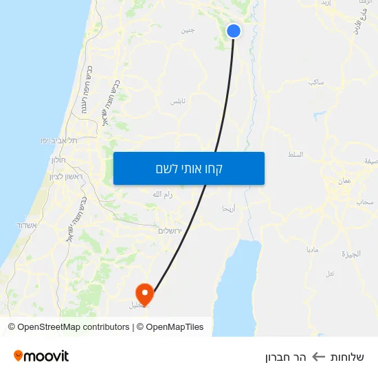 מפת שלוחות להר חברון