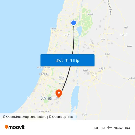 מפת כפר שמאי להר חברון