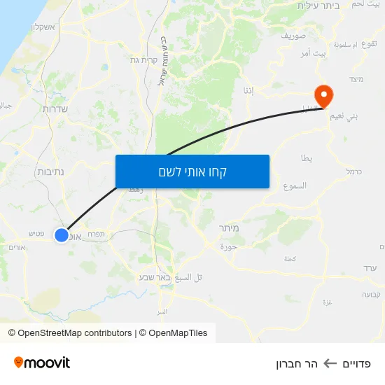 מפת פדויים להר חברון