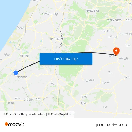 מפת שובה להר חברון