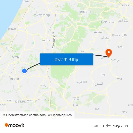 מפת ניר עקיבא להר חברון
