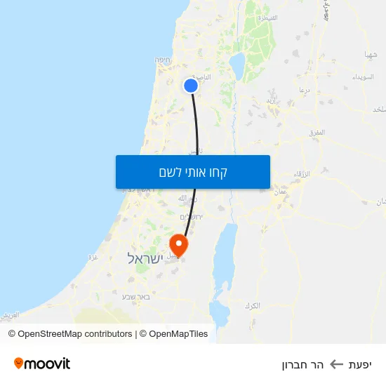 מפת יפעת להר חברון