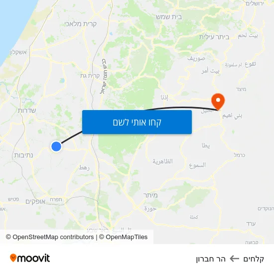 מפת קלחים להר חברון