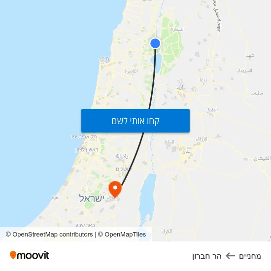 מפת מחניים להר חברון