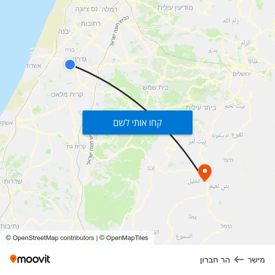 מפת מישר להר חברון
