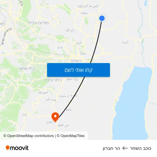 מפת כוכב השחר להר חברון