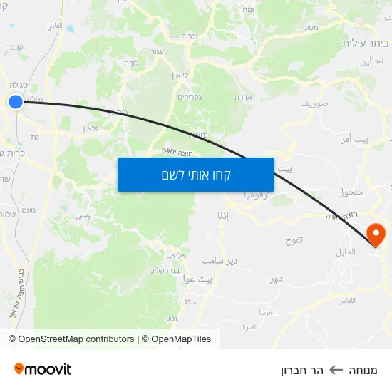 מפת מנוחה להר חברון